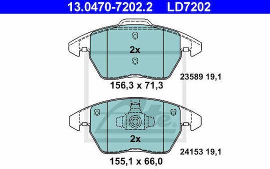 Brake Pads Citroen C4 I Lc Ate 13047072022