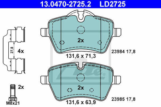 Brake Pads Mini Mini R50 R53 Ate 13047027252