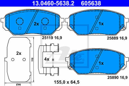 Hyundai Ix55 Ate Brake Pads 13046056382
