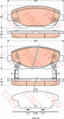 Trw Brake Pad Set Disc Brake Gdb3518