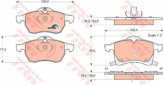 TRW Brake Pad Front for Opel Astra / Zafira