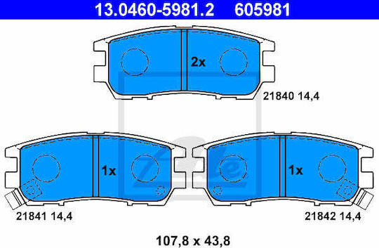 Mitsubishi Pajero Ii V3 W V2 W V4 W Ate Brake Pads