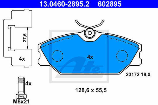 Ремъчни накладки Renault Clio II BB0 1 2 CB0 1 2 Ate 13046028952