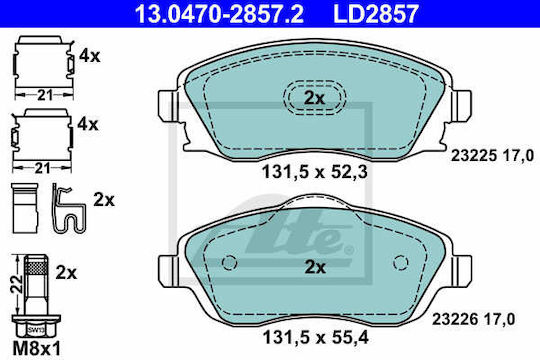 Opel Combo Tour Ate 13047028572 Brake Pads