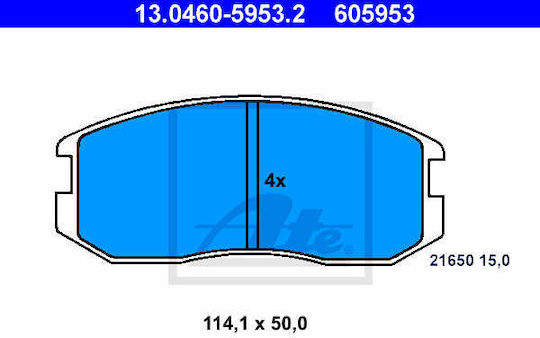 Спирачни накладки за автомобил Mitsubishi Colt III C5 A Ate 13046059532