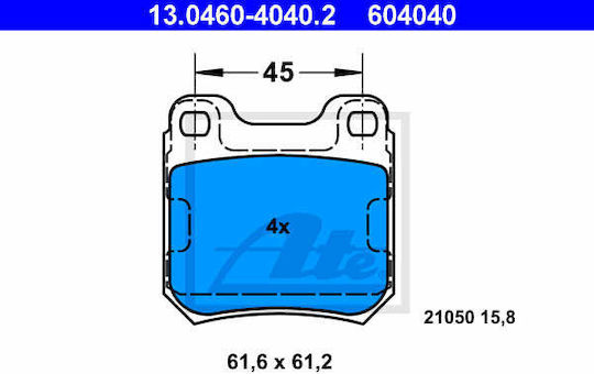 Накладки за спирачки Opel Omega B 25 26 27 Ate 13046040402