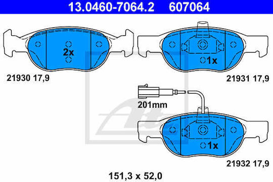 Спирачни накладки Fiat Brava 182 Ate 13046070642