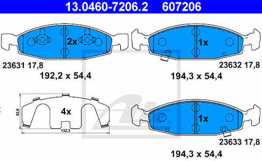 Brake Pads Jeep Grand Cherokee Ii Wj Wg Ate 13046072062