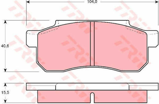 Set Plăcuțe De Frână Partea Din Față Honda Oraș Jazz 1.2/1.3 Trw 104x40.6x15.5mm