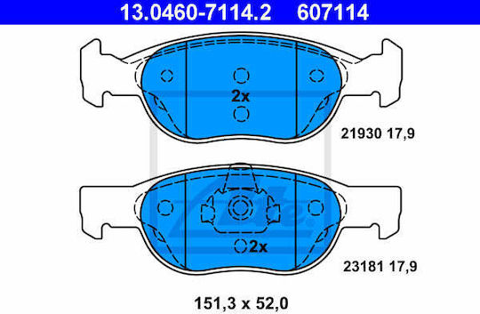 Brake Pads Fiat Punto 176 Ate 13046071142
