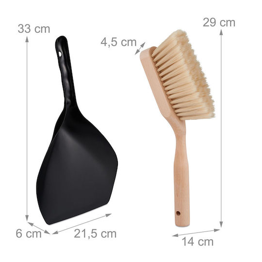 Relaxdays Broom Set Black Natural 6x33x21.5 Cm
