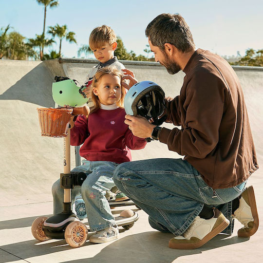Kinderkraft Kids Scooter Foldable 3-Wheel with Seat Beige