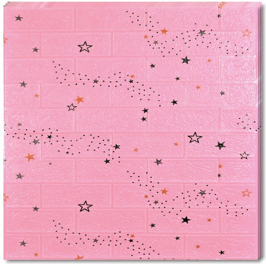 Panouri Decorative 3d Spumă Autoadeziv Roz 70x77cm 10 Bucăți