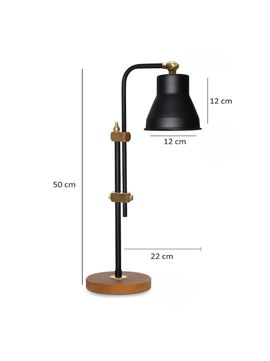 SteweHome Office Desk Lamp for E14 Socket in Black Color