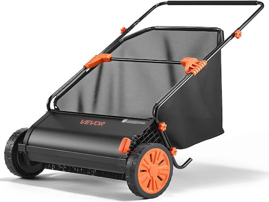 Vevor Manual Lawn Sweeper 76.2 Cm Leaves Grass Collection Bag 12 Cubic Feet Adjustable Brush Height Rubber Wheels Stscpqsqhs12jqdr0001v0