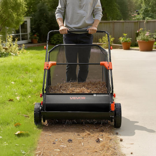 Vevor Manual Lawn Sweeper 76.2 Cm Leaves Grass Collection Bag 12 Cubic Feet Adjustable Brush Height Rubber Wheels Stscpqsqhs12jqdr0001v0