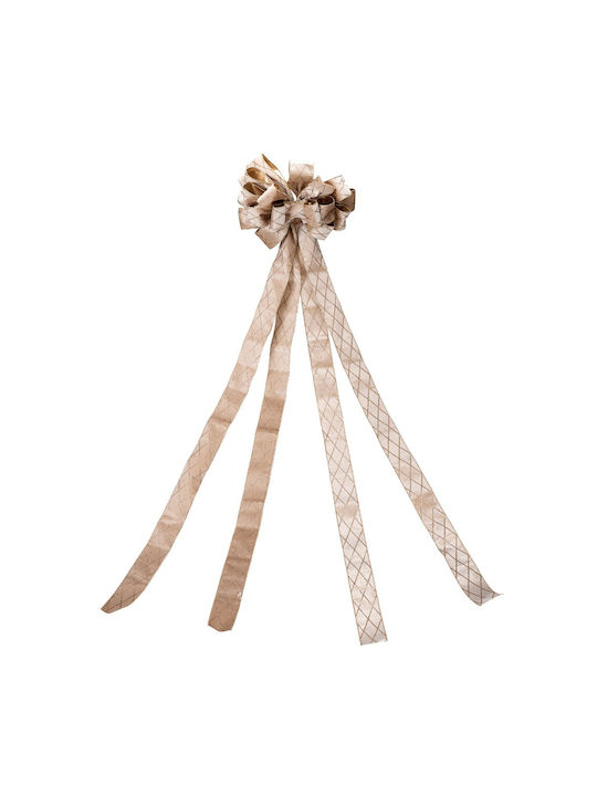 Decorative Top Bow Illuminated Fabric Beige 33x130cm
