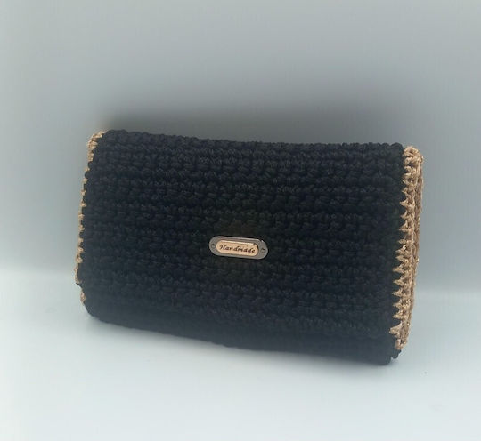 Aristourgimata Fabric Handmade Tobacco Pouch with Magnetic Closure Black Gold