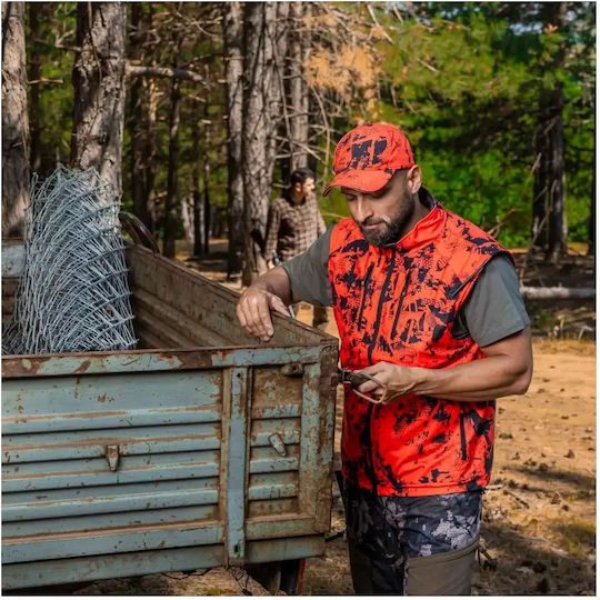 Chameleon Hunting Vest Double Sided Camouflage Fleece Orange