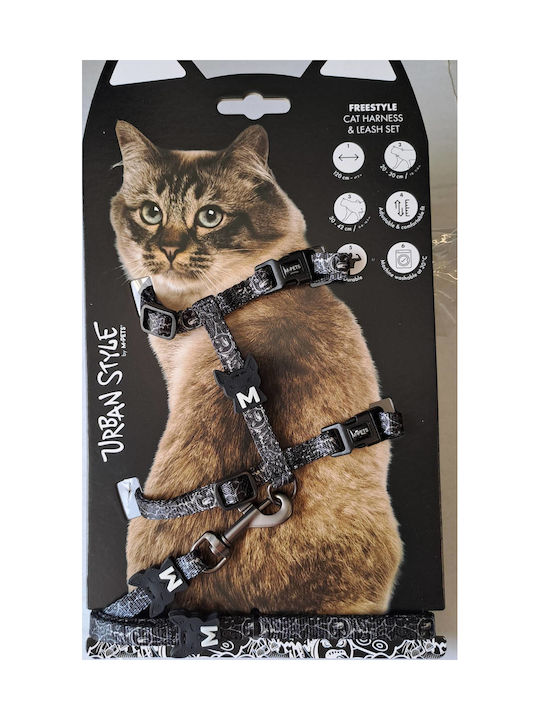 M-pets Urban Style Freestyle Cat Eco Set Ιμάντας & Λουρί Λαιμός 20 30 Cm Πλάτη 30 42 Cm