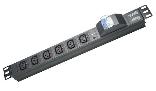 Netpro Pdu 6-Посочен 1U Автоматичен Прекъсвач 10A NP-CPDU6I-CB IEC