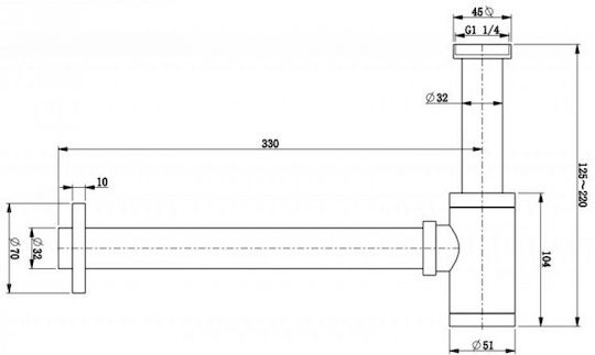Dc Bath Σιφωνι Νιπτηρος Brushed Gold 4004010003