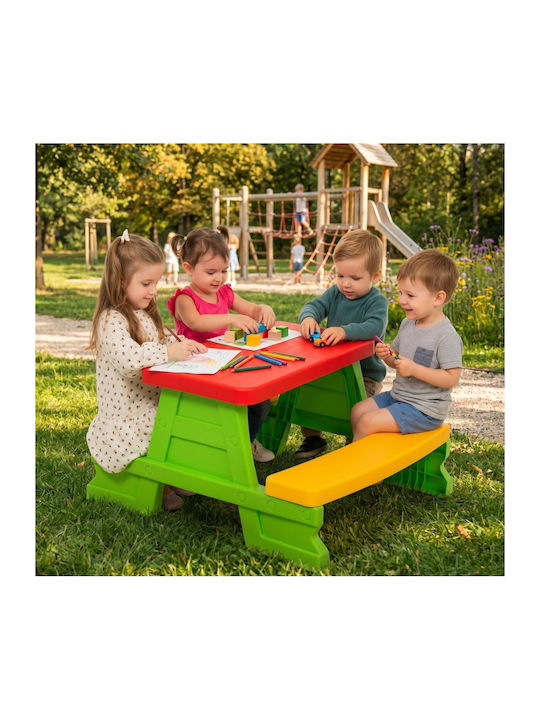 Комплект Детска Маса с Столове за Рисуване от Зелен Пластмаса Dohany Toys
