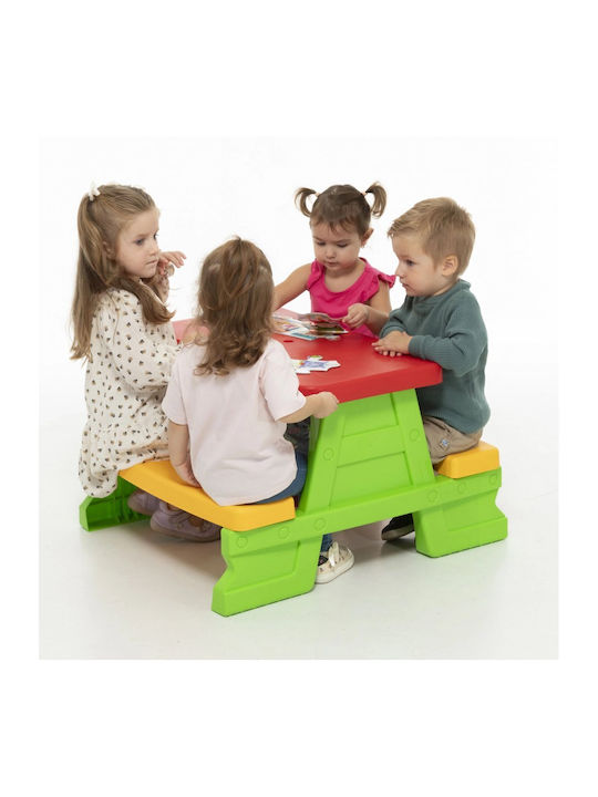 Комплект Детска Маса с Столове за Рисуване от Зелен Пластмаса Dohany Toys