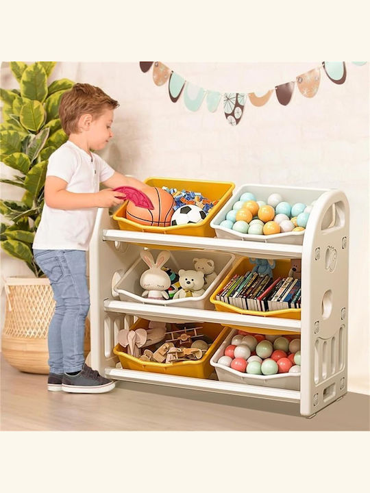 Sistem Depozitare Jucării din Țesătură Gri 77x66x32cm