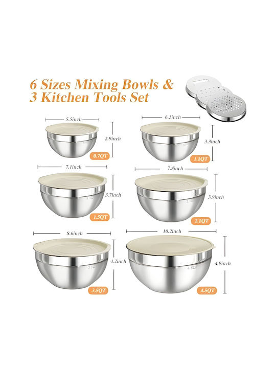 Alista Home Set Cutii De Prânz Inox Gri 6cm 6 Bucăți