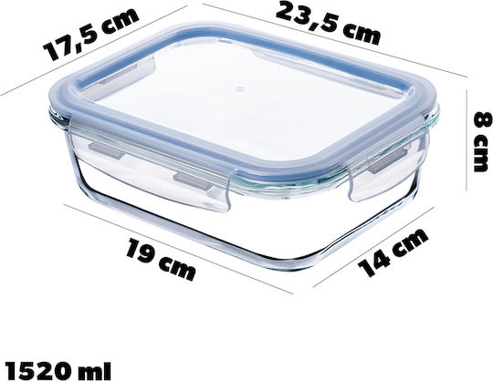 Kadax Set Mittagsboxen Glas Transparente 3Stücke