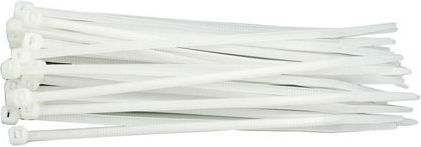 Top Tools Plastische Kabelbinder 200mmx2.5mm in Weiß Farbe 100 Stück