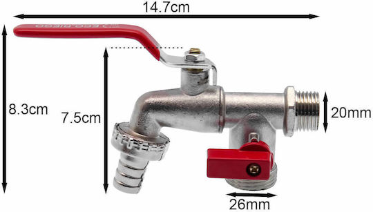 Außenarmatur Kugel 1/2" 3/4" Ergonomischer Griff Oem