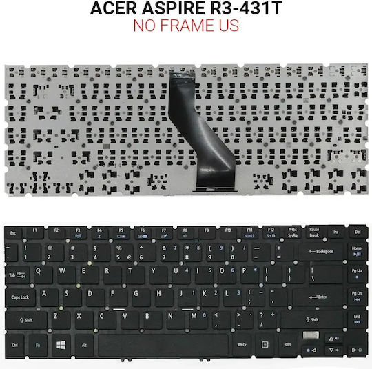 Acer Laptop Keyboard for Aspire R3-431T without Frame and English (US) Layout in Black Color R3-431T