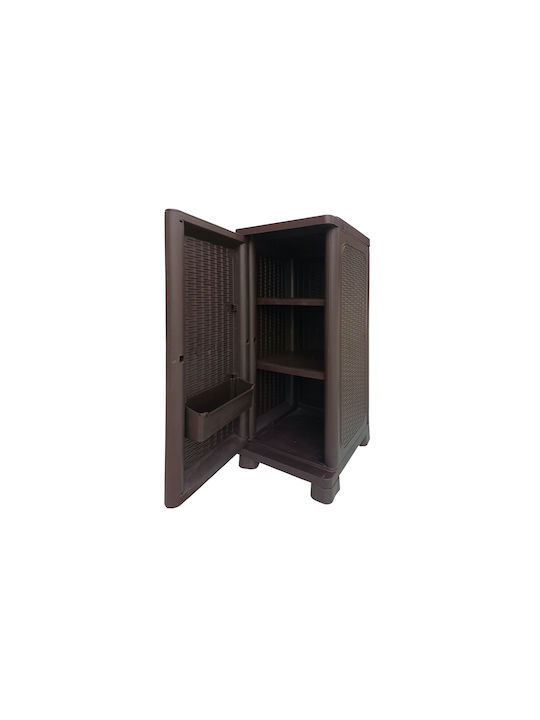 Single-Leaf Cabinet Commodore Three Plastic with 2 Shelves Suitable for Small Spaces 35x44x91 cm