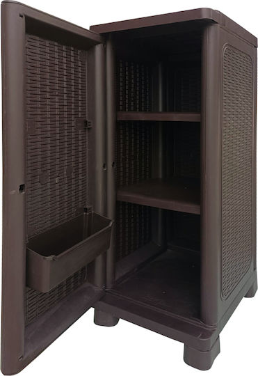 Einzeltür Außenschrank Commodore Three Kunststoff mit 2 Regalen Für kleine Räume 35x44x91cm