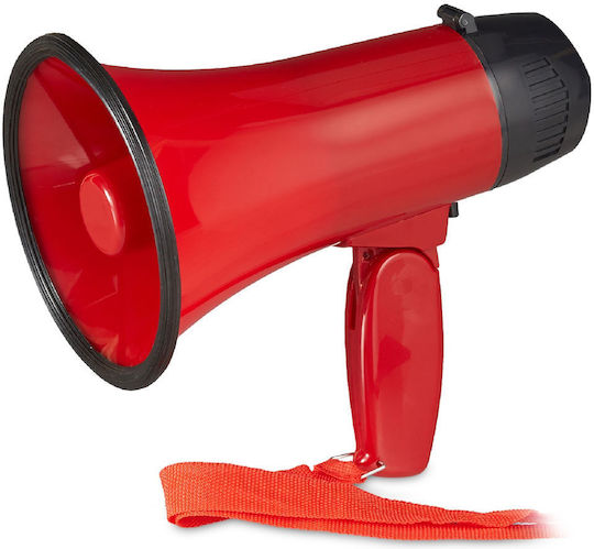 Relaxdays Megaphone Red Black 21x22x13.5 Cm Stadium Use Strap