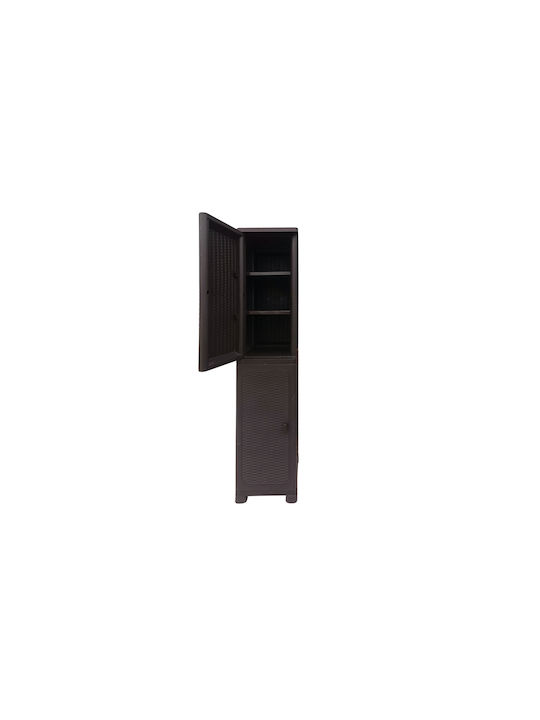 Double-Leaf Plastic Cabinet with 4 Shelves 35x44x173.5 cm