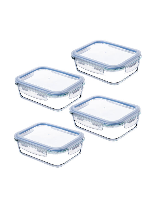 Kadax Set Cutii De Prânz Din Sticlă Transparente 4 Bucăți