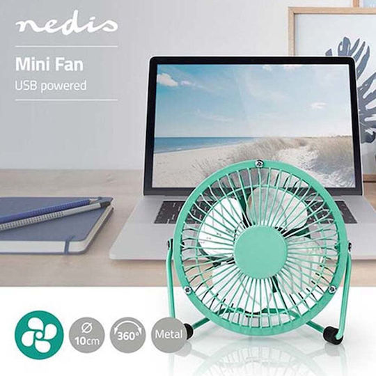 Nedis Ανεμιστηράκι USB Τιρκουάζ FNDK1TQ10