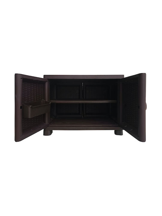 Doppelflügeliger Außenschrank Petra Case Kunststoff mit 1 Regal Für kleine Räume 70x44x54cm