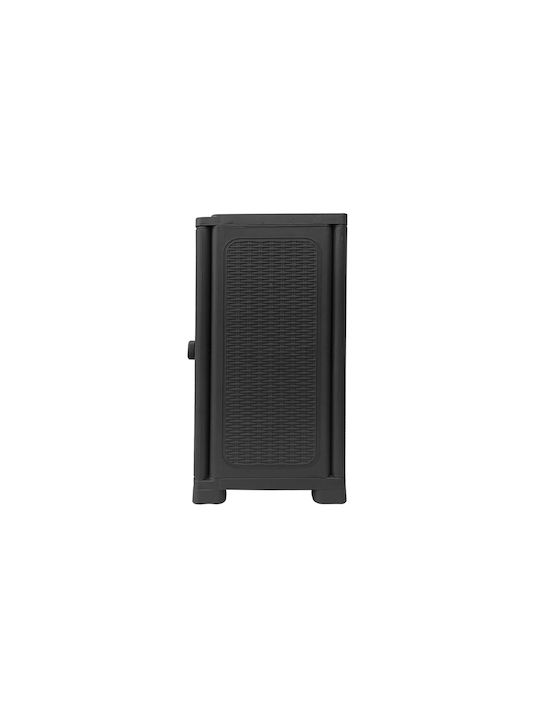 Single-leaf Plastic Outdoor Storage Cabinet with 2 Shelves Suitable for Small Spaces 35x44x91 cm