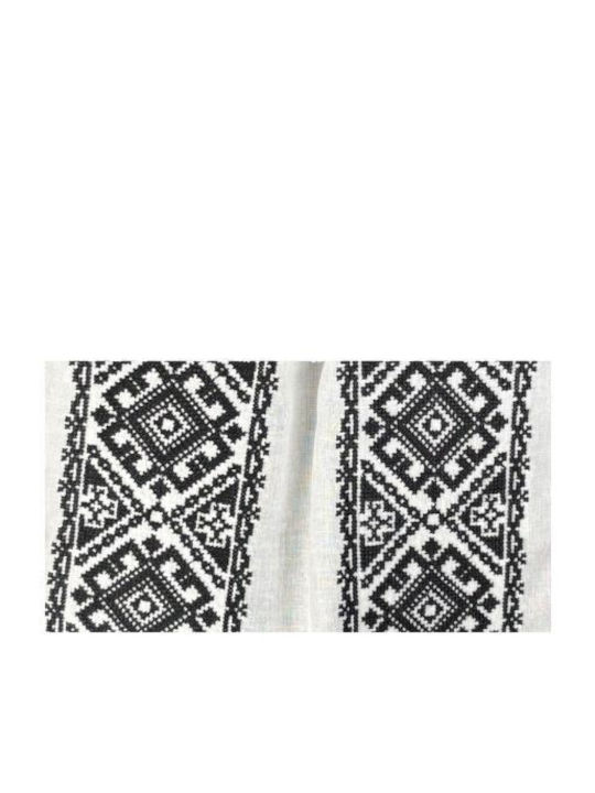 Bluza Damă Bumbac Mânecă Lungă Alb/Negru Mat