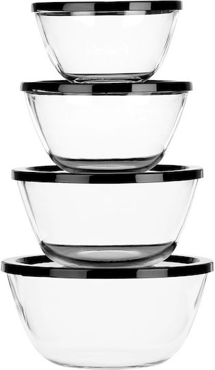 Vilde Set Glass Lunch Boxes Transparent 750ml 4 Pieces