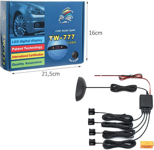 Tomahawk Car Parking System Back with Screen and 4 Sensors 22mm in Black Color