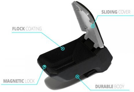 S-dizayn Car Leather Armrest for Honda Civic Black