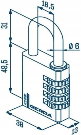 Gerda Cătușă Potcoavă Din Aluminiu Combinație 38mm Neagră