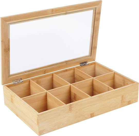 Excellent Houseware Κουτί για Τσάι με Καπάκι Ξύλινο 20x6.5x32cm