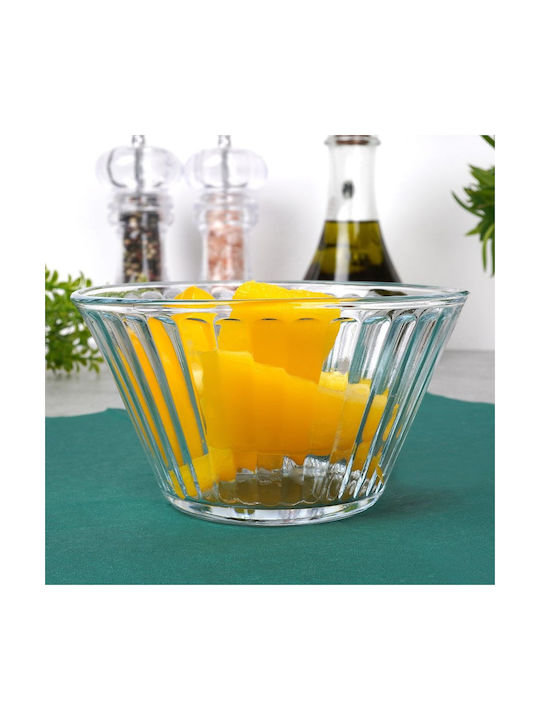Excellent Houseware Servierschale Eiscreme Rund Glas Transparente mit Durchmesser 11,5cm 3Stücke