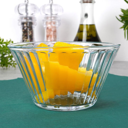 Excellent Houseware Servierschale Eiscreme Rund Glas Transparente mit Durchmesser 11,5cm 3Stücke